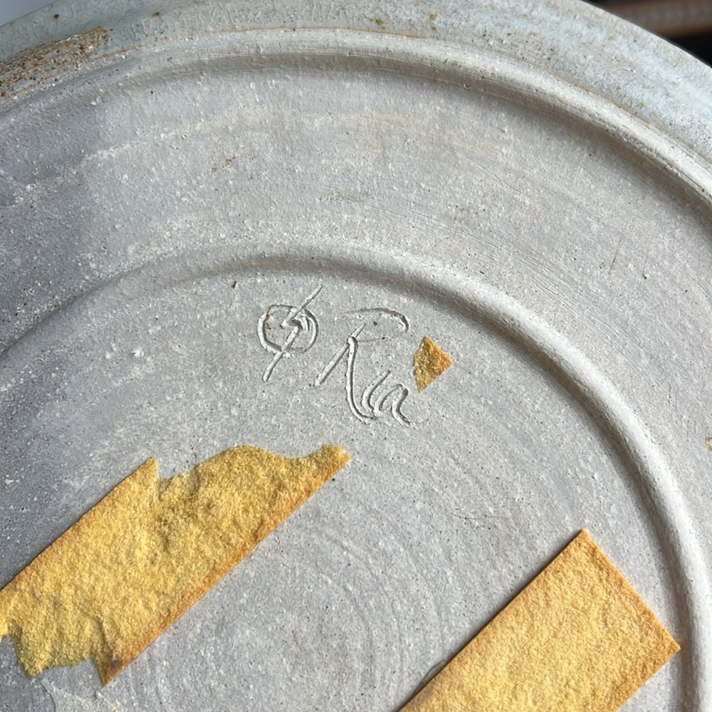 Vintage Handmade Pottery Plate Signed Ria - Picture 8 of 13